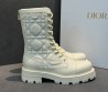 Женские кожаные ботинки Christian Dior белые с молнией сзади 2025