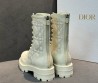 Женские кожаные ботинки Christian Dior белые с молнией сзади 2025