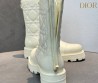 Женские кожаные ботинки Christian Dior белые с молнией сзади 2025