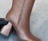 Женские кожаные ботильоны Lemaire коричневые каблук 8,5 см 2025