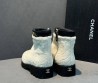 Женские меховые ботильоны Chanel белые 2025