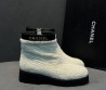 Женские меховые ботильоны Chanel белые 2025