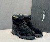 Женские меховые ботильоны Chanel черные 2025