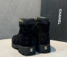 Женские меховые ботильоны Chanel черные 2025