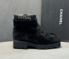 Женские меховые ботильоны Chanel черные 2025