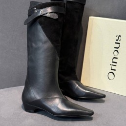 Женские комбинированные сапоги Orinous черные 2025