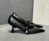 Женские кожаные туфли Jimmy Choo Black Panache черные с жемчужинами каблук 6,5 см 2025