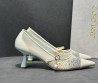 Женские комбинированные туфли Jimmy Choo Black Panache белые со стразами каблук 6,5 см 2025