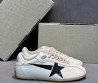 Женские кожаные кроссовки Golden Goose белые с черной звездой 2025