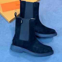 Женские замшевые ботинки челси Tod's черные 2025