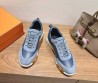Мужские комбинированные кроссовки Hermes голубые 2025