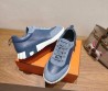 Мужские комбинированные кроссовки Hermes голубые 2025