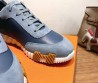 Мужские комбинированные кроссовки Hermes голубые 2025