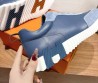 Мужские комбинированные кроссовки Hermes голубые 2025
