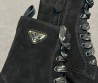 Женские замшевые ботинки Prada черные 2025