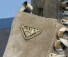 Женские замшевые ботинки Prada бежевые 2025