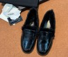 Женские кожаные лоферы Chanel черные на меху 2025