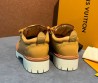 Женские кожаные ботинки Louis Vuitton коричневые с широкими шнурками 2025