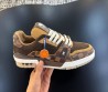 Мужские комбинированные кроссовки Louis Vuitton Trainer коричневые 2025