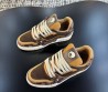 Мужские комбинированные кроссовки Louis Vuitton Trainer коричневые 2025