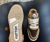 Мужские комбинированные кроссовки Louis Vuitton Trainer коричневые 2025