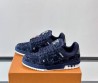Мужские текстильные кроссовки Louis Vuitton Trainer темно-синие 2025