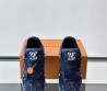 Мужские текстильные кроссовки Louis Vuitton Trainer темно-синие 2025