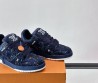 Мужские текстильные кроссовки Louis Vuitton Trainer темно-синие 2025