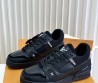 Мужские кожаные кроссовки Louis Vuitton Trainer черные 2025