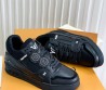 Мужские кожаные кроссовки Louis Vuitton Trainer черные 2025