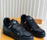Мужские кожаные кроссовки Louis Vuitton Trainer черные 2025