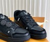 Мужские кожаные кроссовки Louis Vuitton Trainer черные 2025