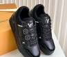 Мужские кожаные кроссовки Louis Vuitton Trainer черные 2025