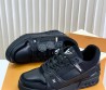 Мужские кожаные кроссовки Louis Vuitton Trainer черные 2025