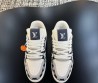 Мужские комбинированные кроссовки Louis Vuitton Trainer белые с синим 2025