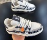 Мужские комбинированные кроссовки Louis Vuitton Trainer белые с синим 2025