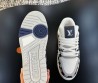 Мужские комбинированные кроссовки Louis Vuitton Trainer белые с синим 2025