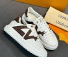 Мужские кожаные кроссовки Louis Vuitton белые с коричневым 2025