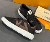 Мужские кожаные кроссовки Louis Vuitton черные с коричневым 2025
