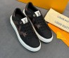 Мужские кожаные кроссовки Louis Vuitton черные с коричневым 2025