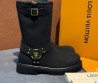 Женские кожаные сапоги Louis Vuitton & Timberland черные матовые 2025