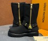 Женские кожаные сапоги Louis Vuitton & Timberland черные матовые 2025