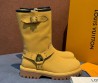 Женские кожаные сапоги Louis Vuitton & Timberland бежевые матовые 2025