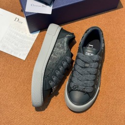 Мужские комбинированные кеды Christian Dior темно-синие 2025