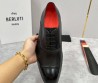Мужские кожаные туфли Berluti черные с перфорацией 2025