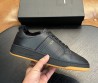 Мужские кожаные кроссовки с мехом Saint Laurent черные 2026
