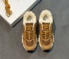 Женские комбинированные кроссовки Christian Dior коричневые с мехом 2026