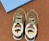 Женские замшевые кроссовки Prada коричневые с мехом 2026