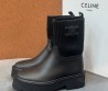 Женские кожаные ботинки Celine черные с трикотажной частью 2026