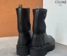Женские кожаные ботинки Celine черные с трикотажной частью 2026